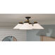 Alexa 4 Light 24.5 inch Matte Black Semi-Flush Mount Ceiling Light, Extra Large