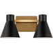 Towner 2 Light 15.75 inch Satin Brass Wall Bath Fixture Wall Light