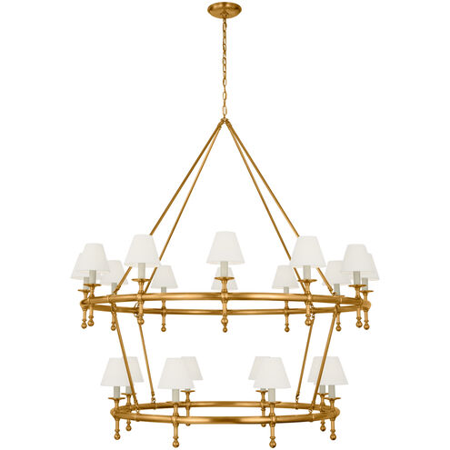 Chapman & Myers Classic LED 57.25 inch Antique-Burnished Brass Two-Tier Ring Chandelier Ceiling Light