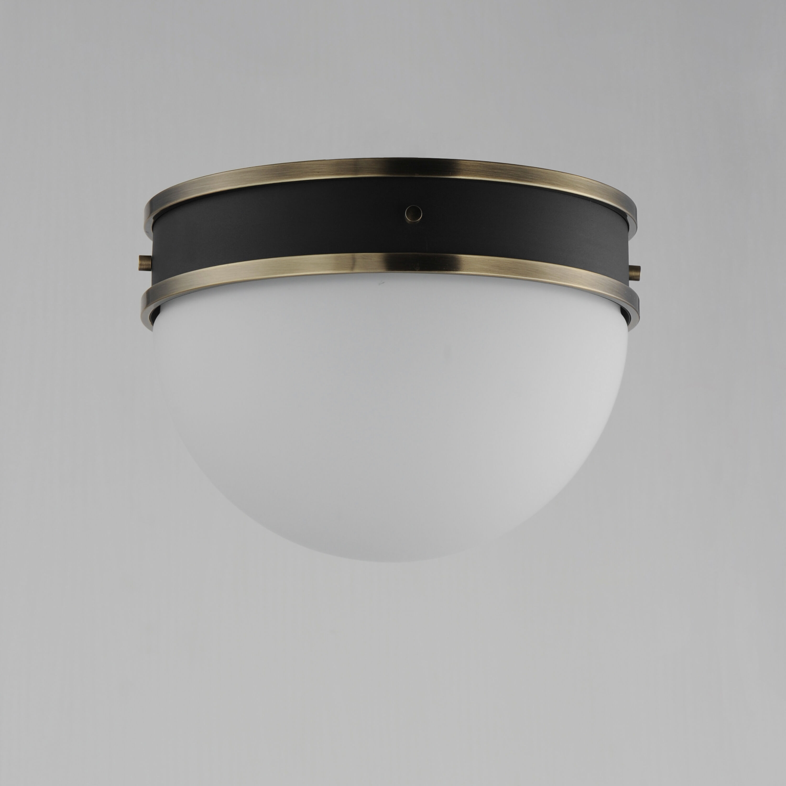 Duke 1 Light 12.25 inch Black and Weathered Brass Flush Mount Ceiling Light