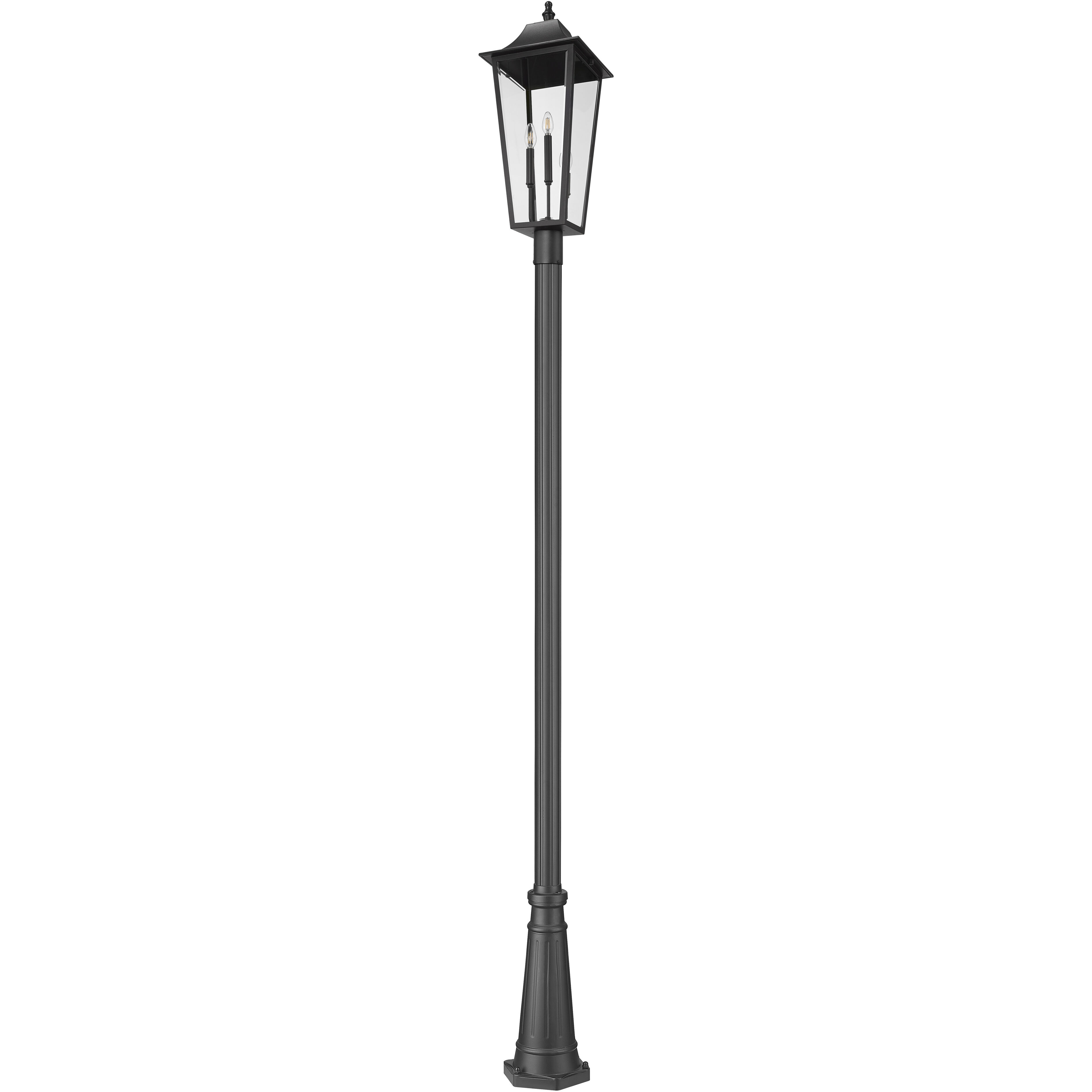 Gannon 3 Light 125.5 inch Black Outdoor Post Mounted Fixture in G9