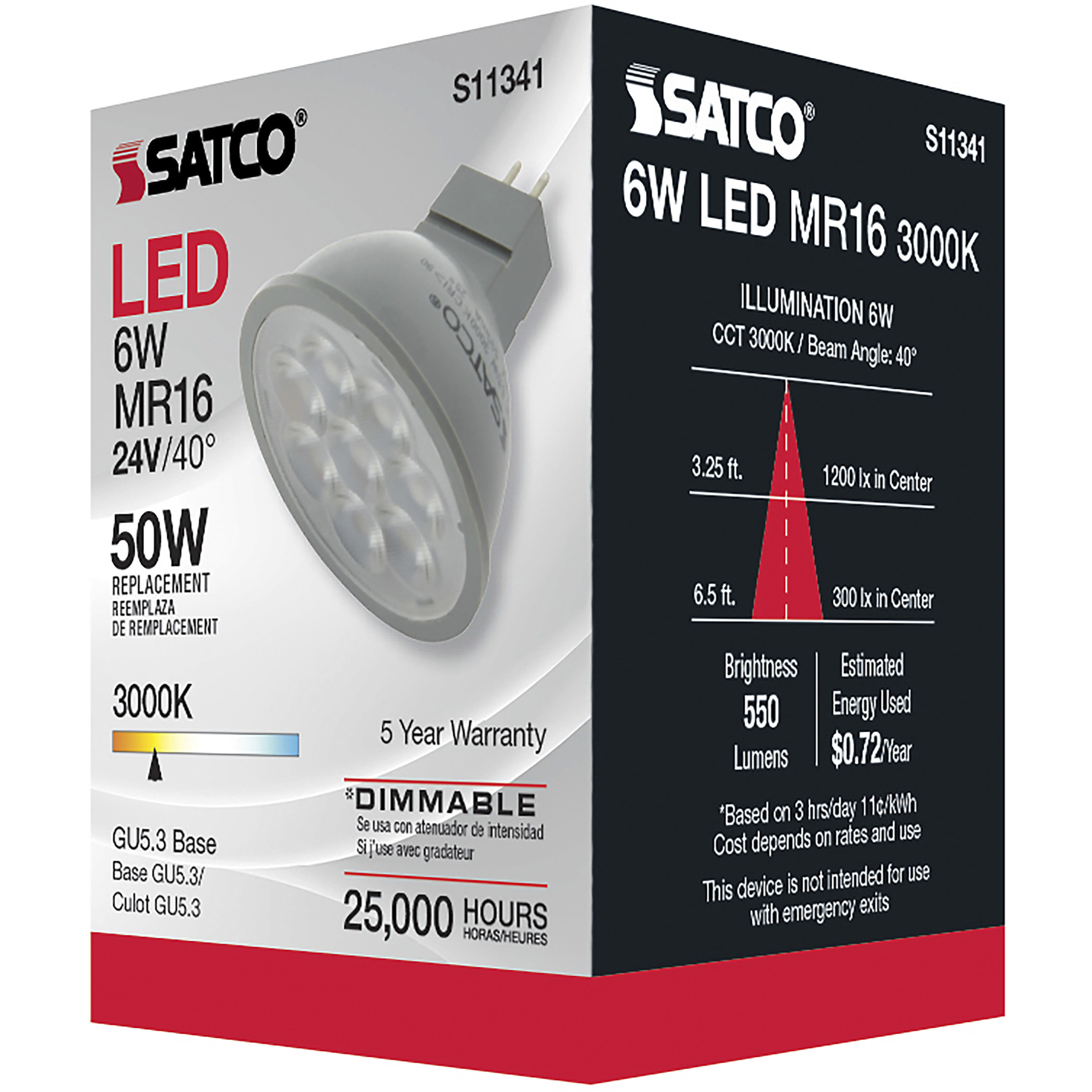 Lumos LED MR16 6.00 watt 3000K Light Bulb