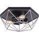 Madison 3 Light 15 inch Matte Black and Brushed Nickel Flush Mount Ceiling Light