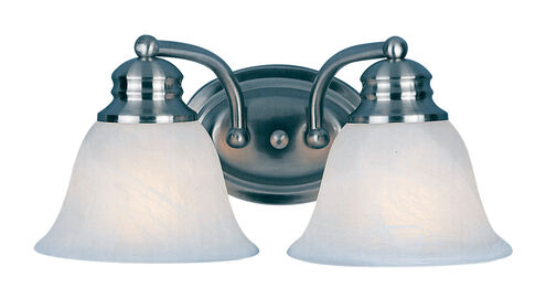 Malaga 2 Light 13 inch Satin Nickel Bath Vanity Wall Light in Frosted