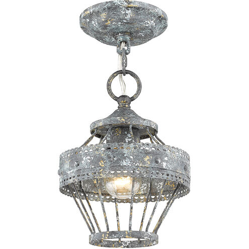 Ferris 1 Light 8 inch Blue Verde Patina Semi-flush Ceiling Light