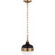 Cadence 1 Light 8 inch Dark Antique Brass / Matte Black Pendant Ceiling Light in Dark Antique Brass and Matte Black
