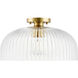 Transitional 1 Light 16 inch Natural Brass Semi-Flush Ceiling Light