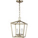 C&M by Chapman & Myers Dianna 3 Light 9.75 inch Satin Brass Pendant Ceiling Light