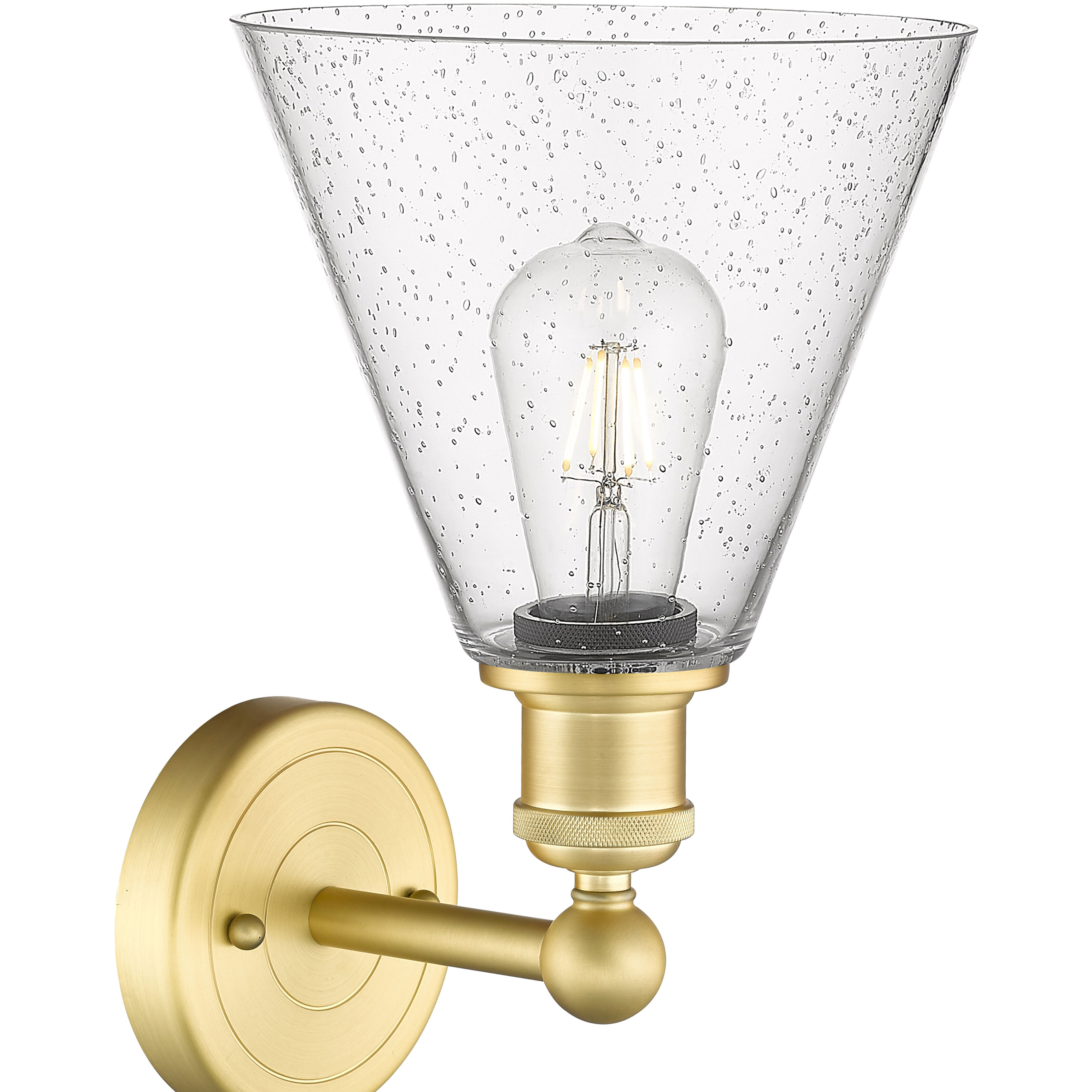 Berkshire Sconce Wall Light in Satin Gold, Seedy