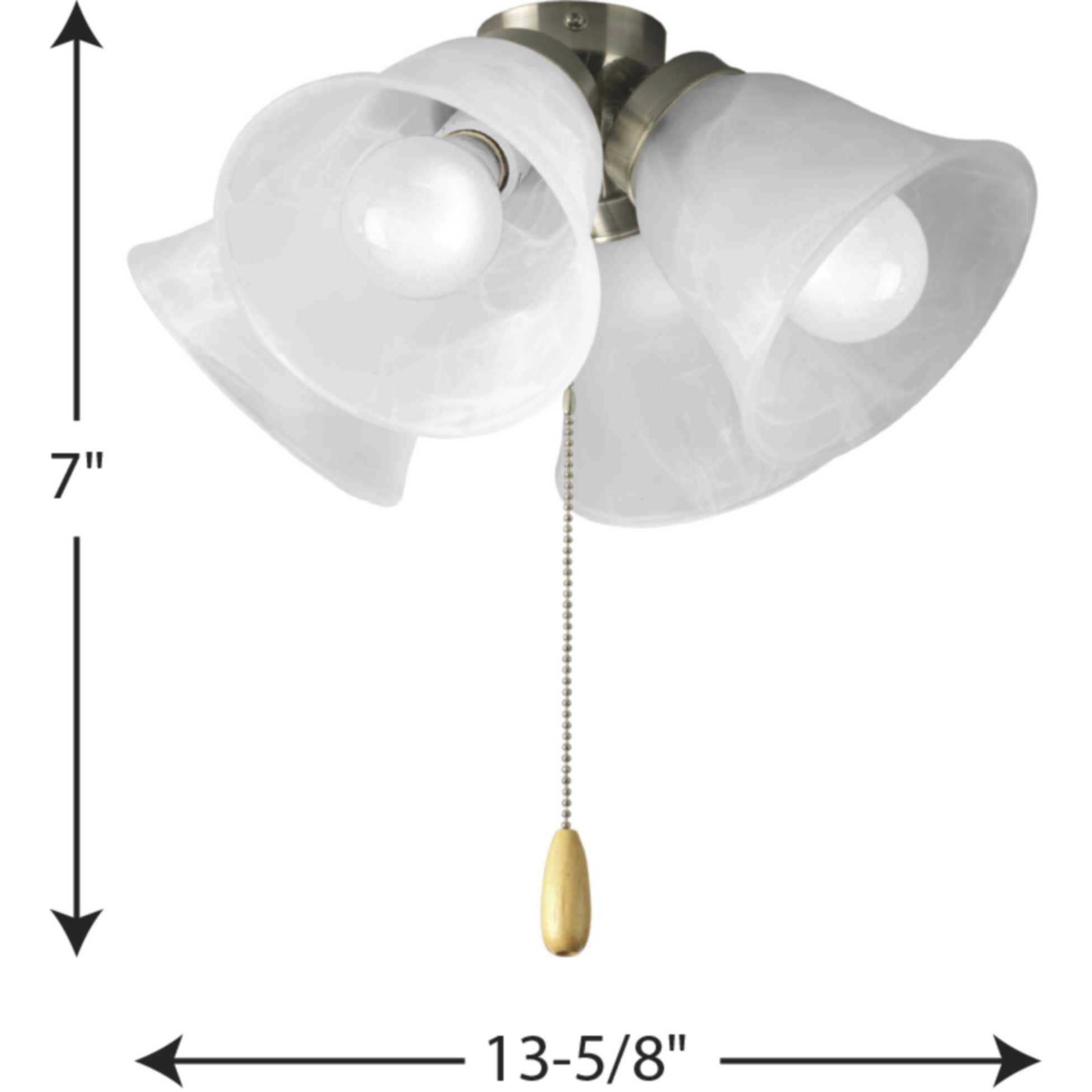 AirPro LED Brushed Nickel Fan Light Kit
