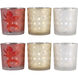 Cherubs Antique Gold with Red and Silver Holiday Candleholder, Votive