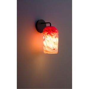 Rose 1 Light 6 inch Bronze Wall Sconce Wall Light in Red Hot