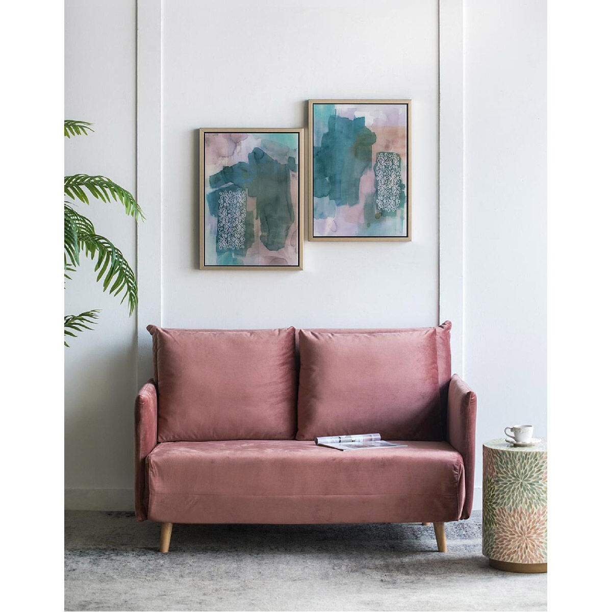 Teals Abstract 23.9 X 17.4 inch Printed Acrylic Wall Art