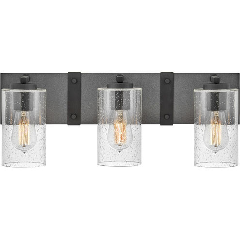 Sawyer 3 Light 22 inch Aged Zinc with Distressed Black Vanity Light Wall Light