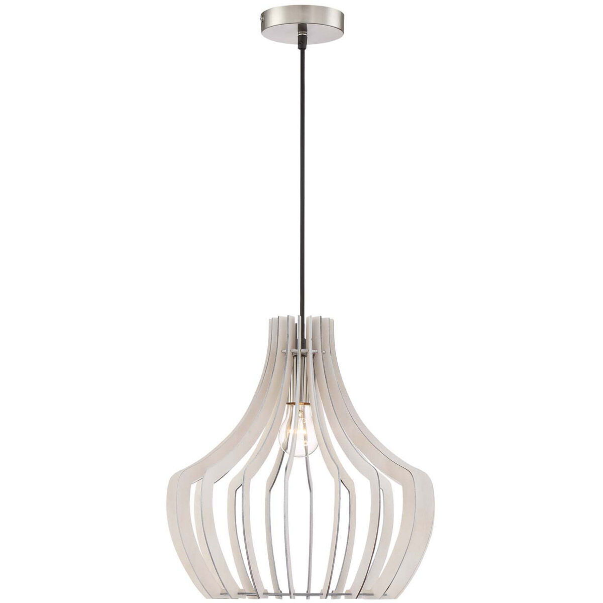 Wood 1 Light 24 inch White Pendant Ceiling Light
