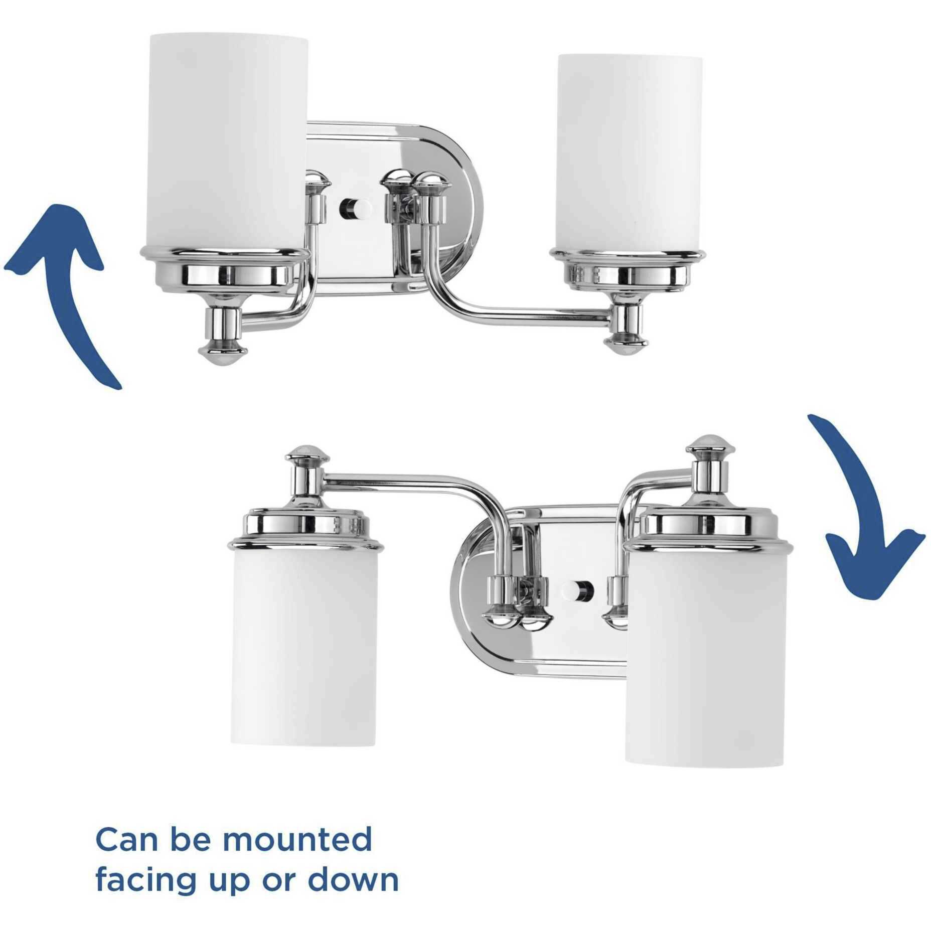 Glide 2 Light 16 inch Polished Chrome Bath Vanity Wall Light, Design Series