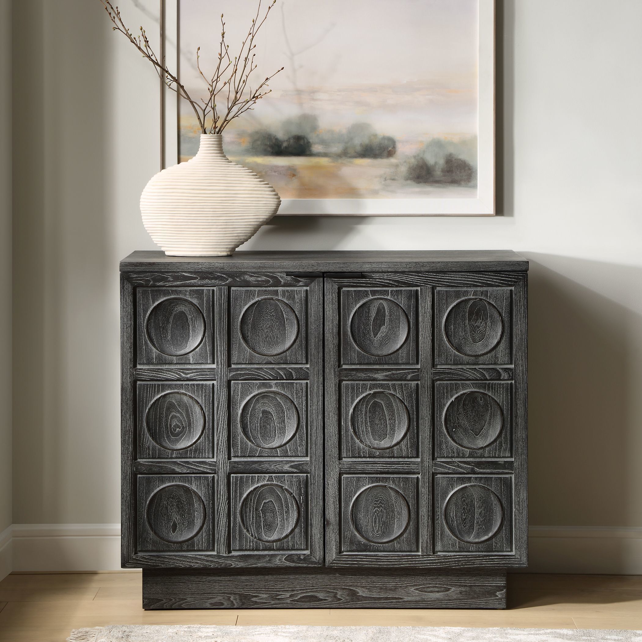 Shelby Ebony Stain 2 Door Cabinet