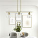 Montgomery 3 Light 30 inch Antique Brass Linear Chandelier Ceiling Light