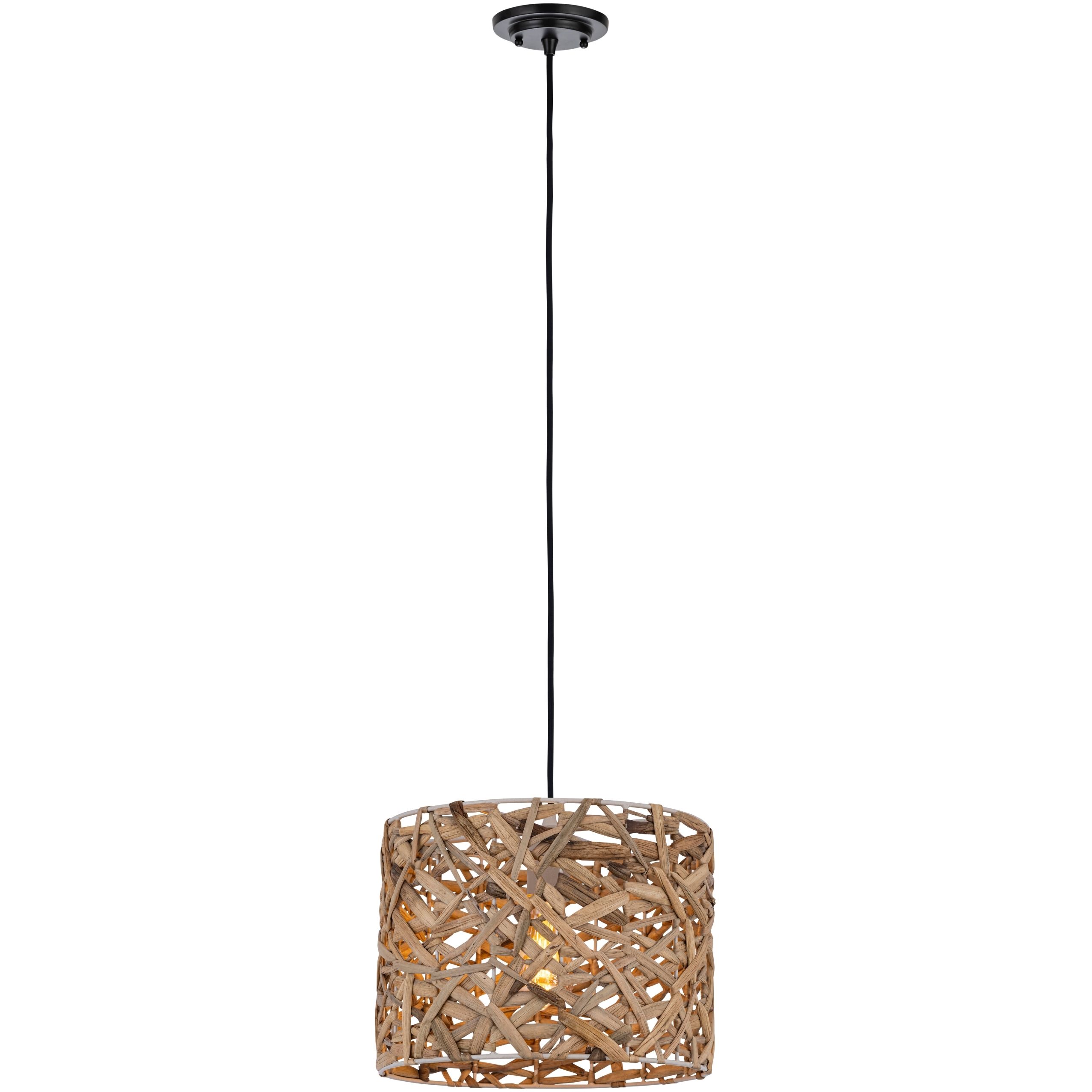 Savannah 1 Light 13 inch Matte Black Pendant Ceiling Light