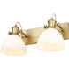 Yep Hines Vanity Wall Light in Opal Glass, Brushed Champagne Brass