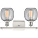 Ballston Belfast LED 16 inch White and Polished Chrome Bath Vanity Light Wall Light in Seedy Glass, Ballston