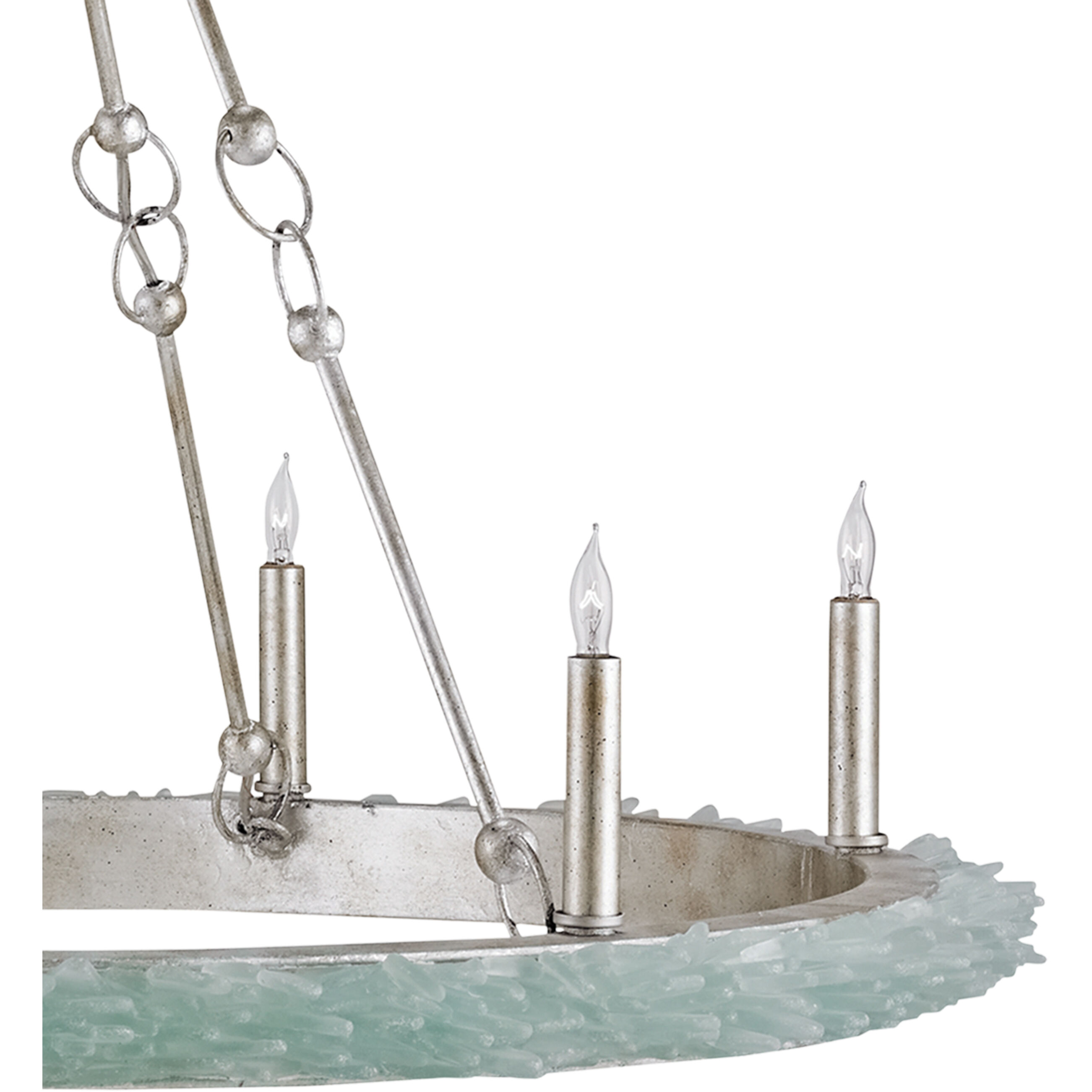 Tidewater 6 Light 35 inch Silver Granello/Seaglass Chandelier Ceiling Light