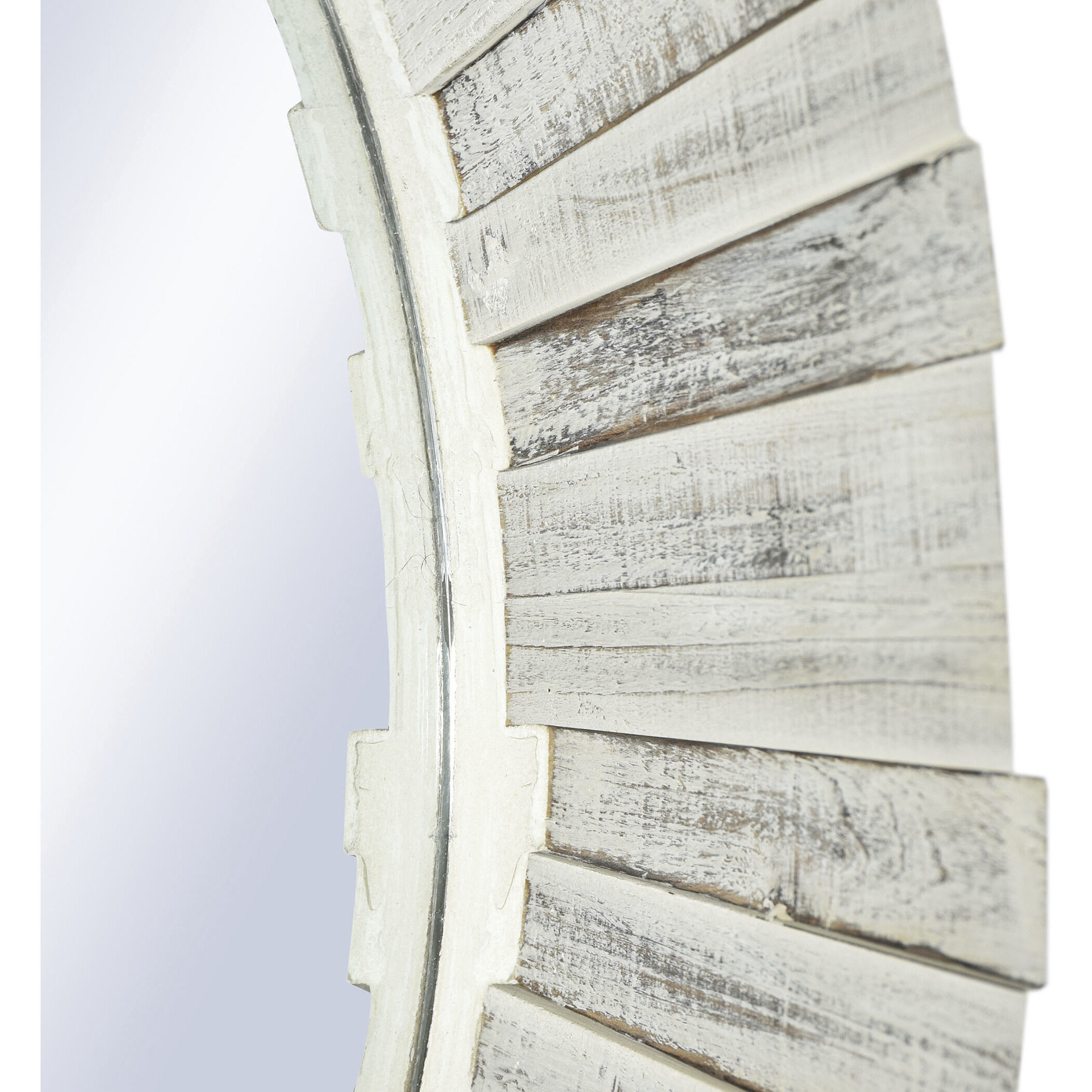 Cameron 36 X 36 inch Distressed White and Clear Wall Mirror