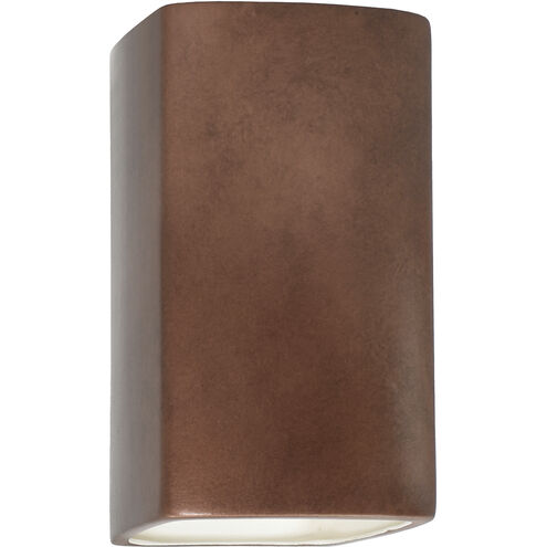 Ambiance Rectangle LED 13.5 inch Antique Copper Outdoor Wall Sconce, Large