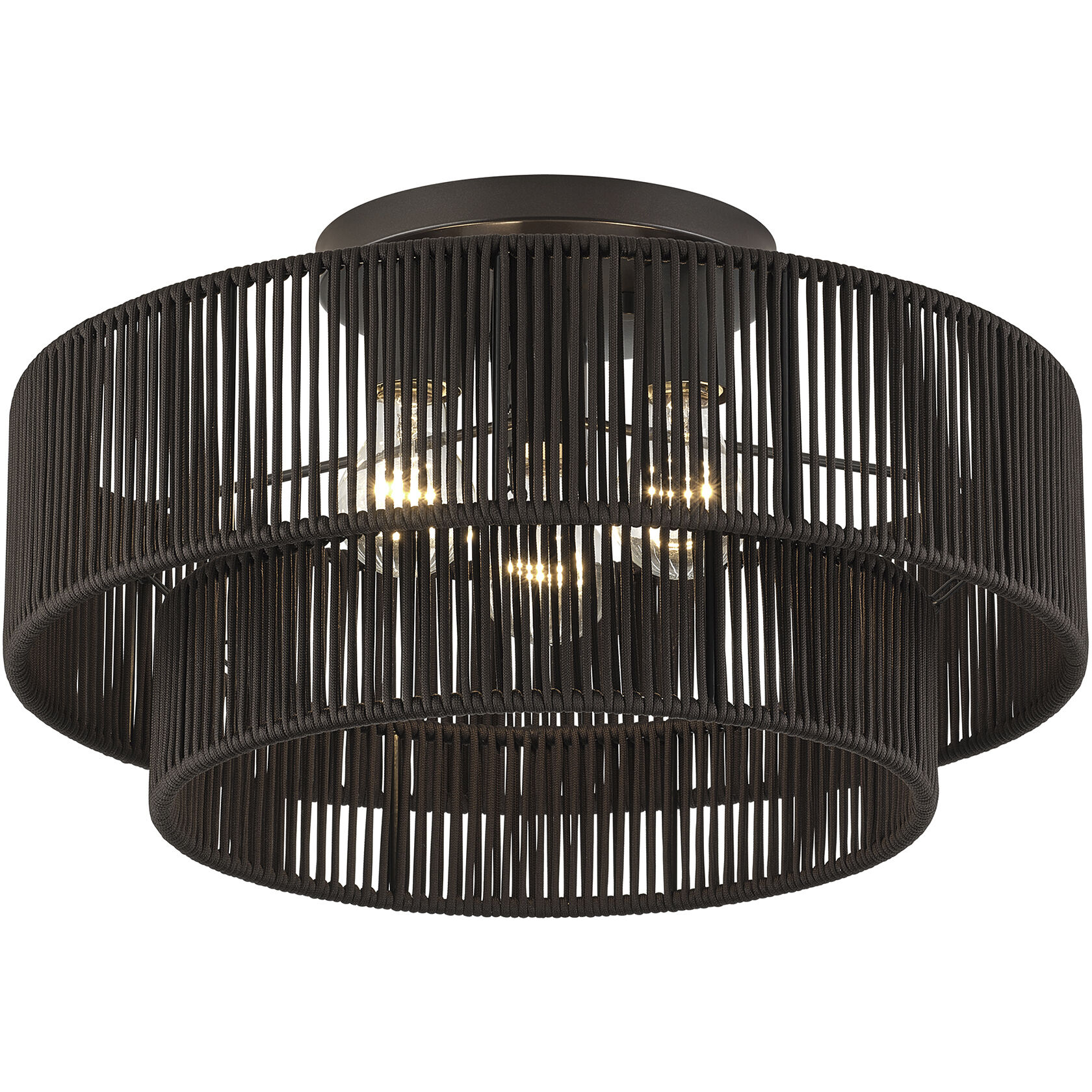 Acordia 3 Light 18 inch English Bronze Semi Flush Mount Ceiling Light, Large