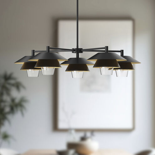 Alora Mood Tetsu 5 Light 38 inch Matte Black Chandelier Ceiling Light