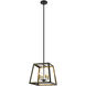 Rosalie 4 Light 16 inch Matte Black and Aged Gold Brass Pendant Ceiling Light