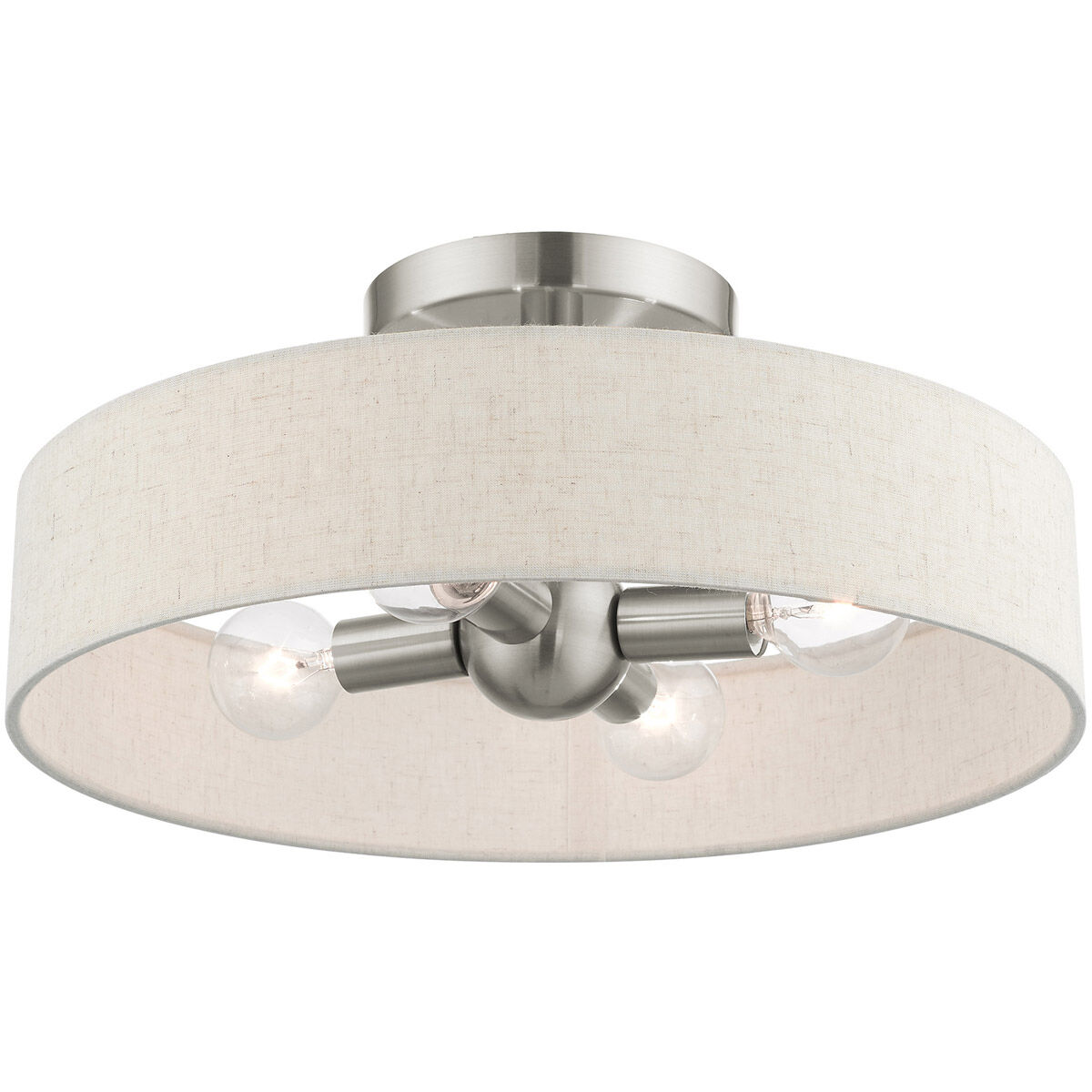 Venlo 4 Light 14 inch Brushed Nickel Semi Flush Ceiling Light