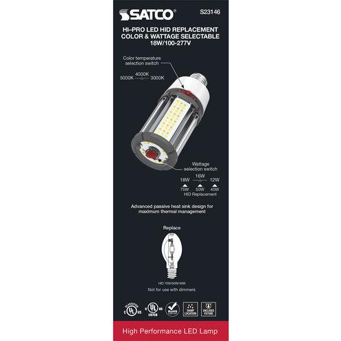 Hi-Pro LED LED 18.00 watt 3000K HID Replacements