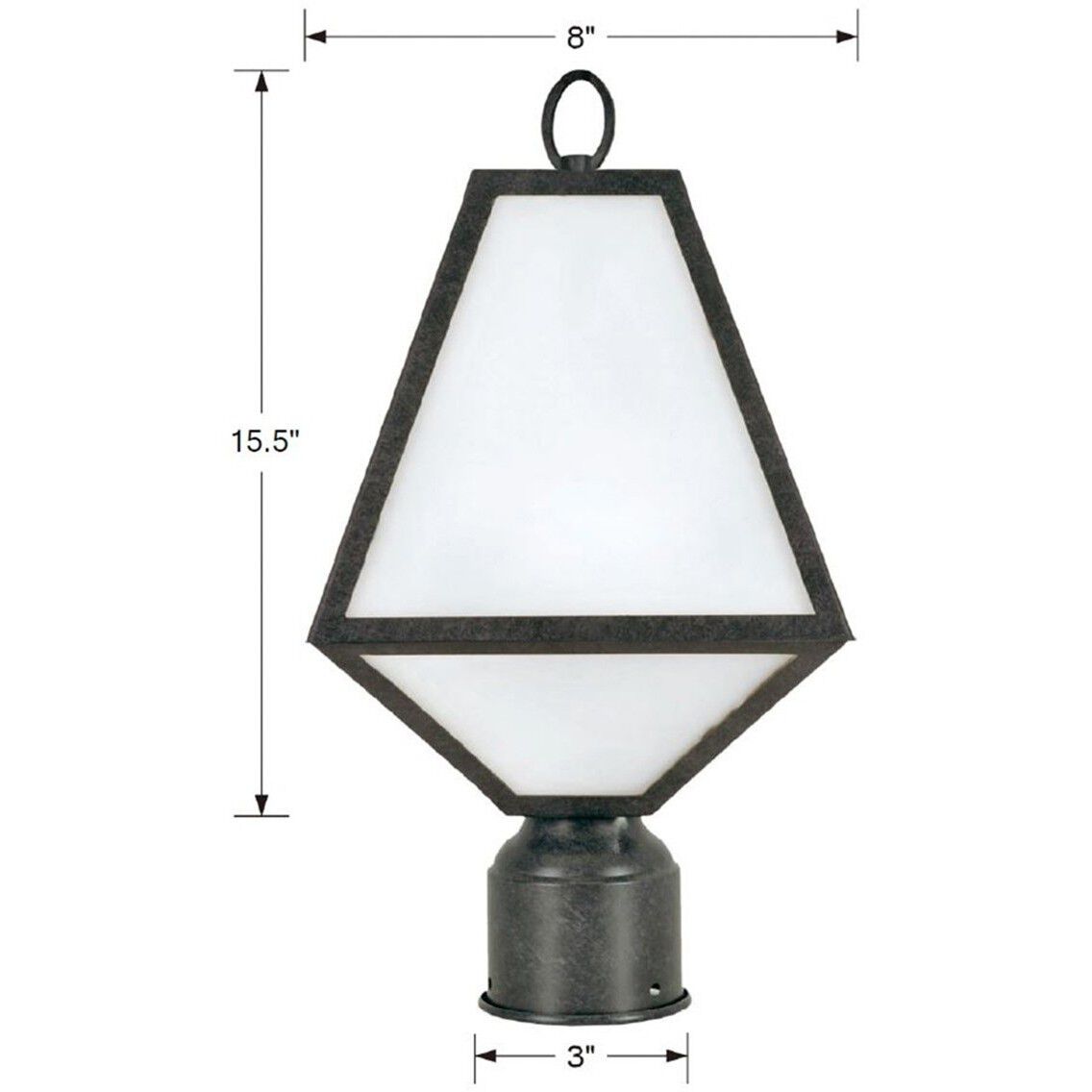 Glacier 1 Light 14 inch Black Charcoal Outdoor Post in White