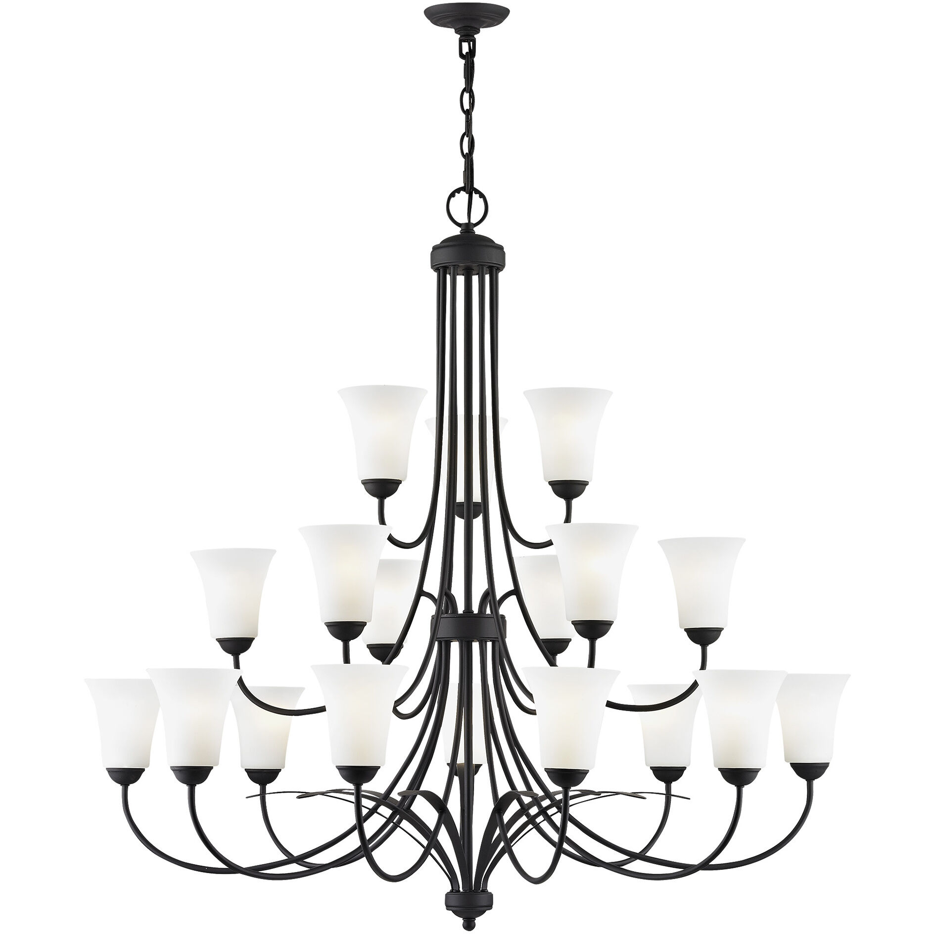 Ridgedale 18 Light 44 inch Black Chandelier Ceiling Light