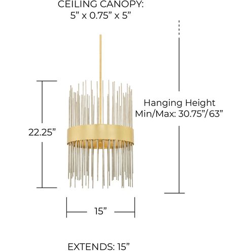 Lena 4 Light 15 inch Fire and Ice Pendant Ceiling Light