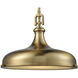 Rutherford 1 Light 18 inch Satin Brass Pendant Ceiling Light