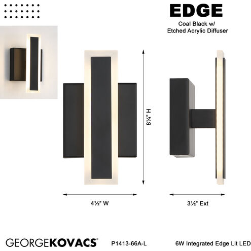 Edge LED 4.5 inch Coal Wall Sconce Wall Light