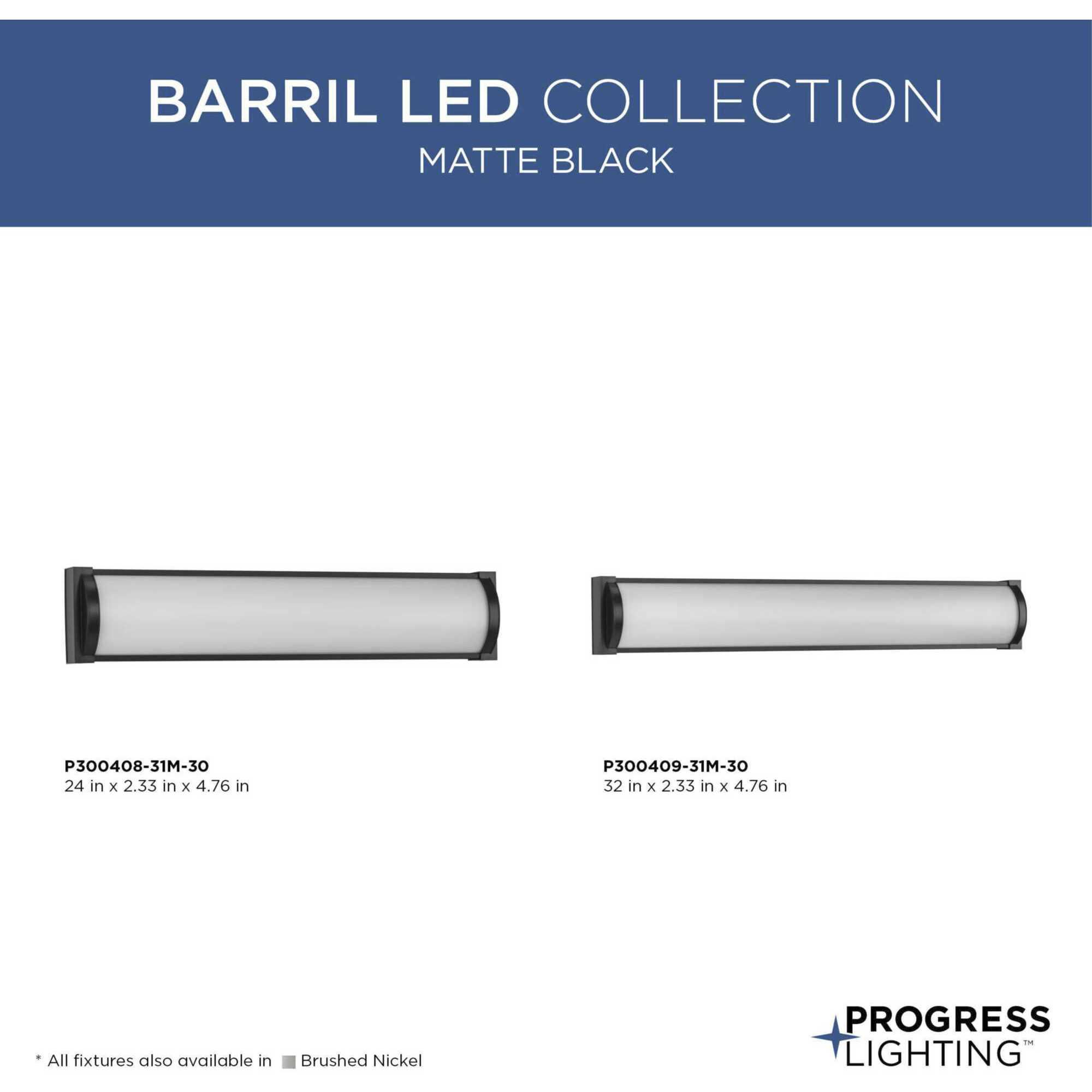 Barril LED LED 24 inch Matte Black Vanity Light Wall Light
