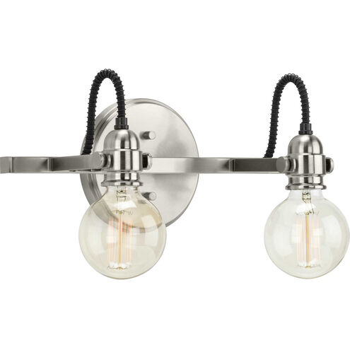 Axle 2 Light 16 inch Brushed Nickel Bath Vanity Wall Light