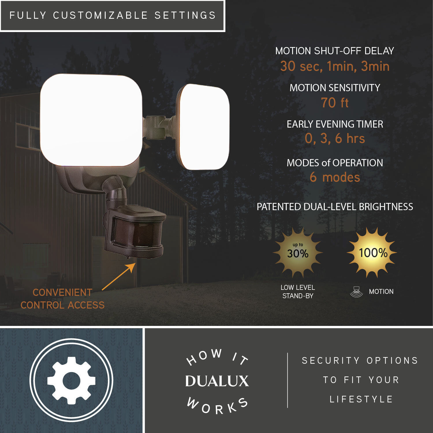 Theta LED 7.75 inch Bronze Outdoor Security in 2