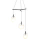 Cantina LED 30 inch Satin Black Pendant Ceiling Light in White Glass, Small