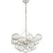 Julie Neill Talia LED 29.25 inch Plaster White and Clear Swirled Glass Chandelier Ceiling Light, Medium