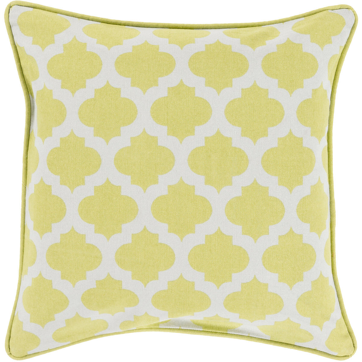 Morrocan Printed Lattice 20 inch Lime, Light Gray Pillow Kit