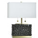 Edmund 21 inch 40 watt Polished Brass and Glossy Black Table Lamp Portable Light