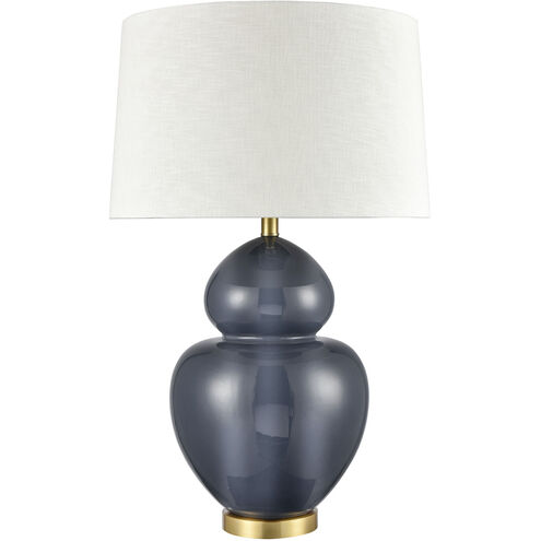 Perry 30 inch 150.00 watt Blue with Brass Table Lamp Portable Light