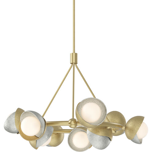 Brooklyn 9 Light 32 inch Modern Brass and Sterling Ring Pendant Ceiling Light in Modern Brass/Sterling