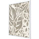 Mudcloth Foliage Beige and Brown and Neutral and White Framed Art