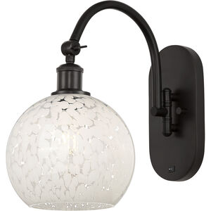 Ballston White Mouchette 1 Light 8 inch Oil Rubbed Bronze Sconce Wall Light