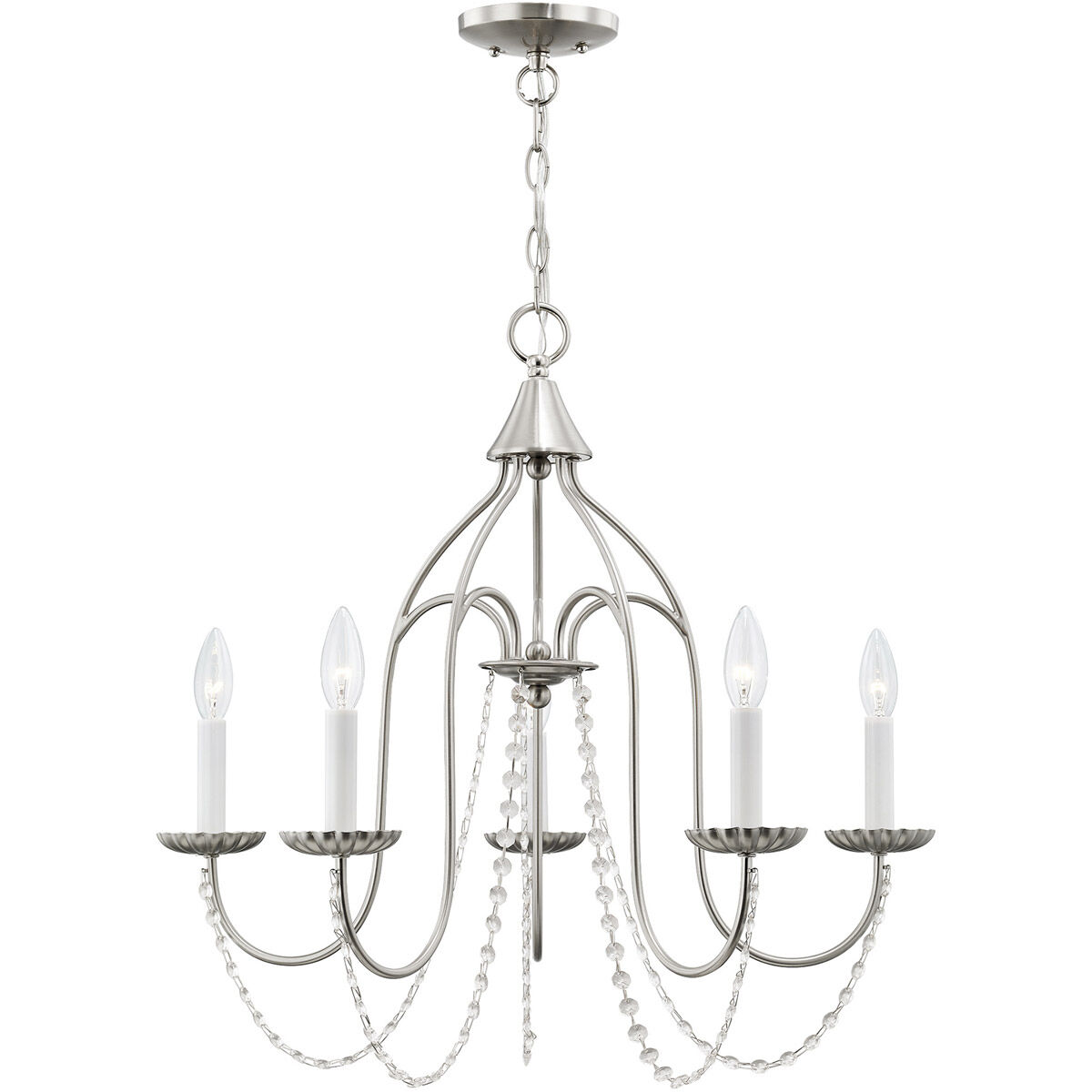 Alessia 5 Light 24 inch Brushed Nickel Chandelier Ceiling Light